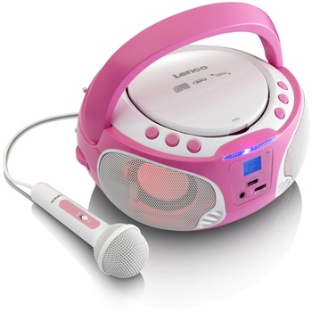Radio cu CD, Lenco, SCD-650, Karaoke, Roz