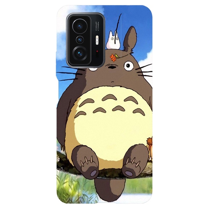 Капак, съвместим с Xiaomi Mi 11i модел Totoro fishing, силикон, TPU, обратното