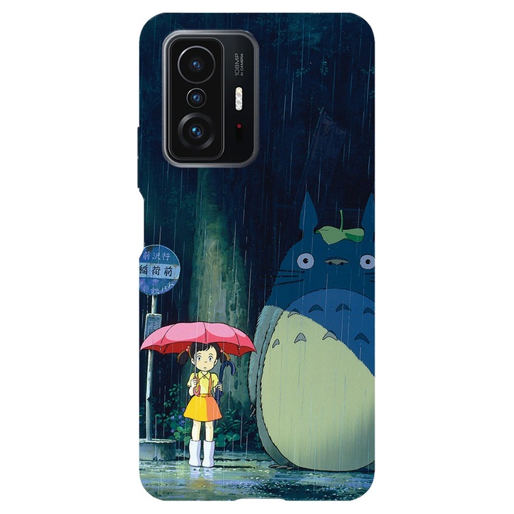 Капак, съвместим с Xiaomi Redmi Note 11 Pro модел Totoro чака автобуса, силикон, TPU, обратно