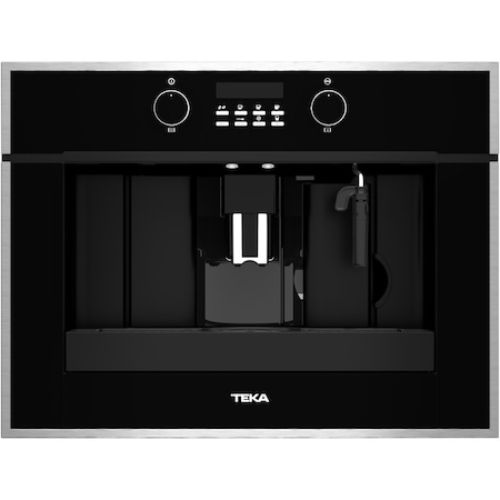 Espressor automat incorporabil Teka CLC855GM, Capacitate 2 cesti,3 functii, Control electronic, 15 bar,Recipient cafea boabe 200g, 1.8 litri, Functie de auto-curatare, Decalcifiere automata, Sistem de iluminare LED, Suport telescopic, Inox/ negru