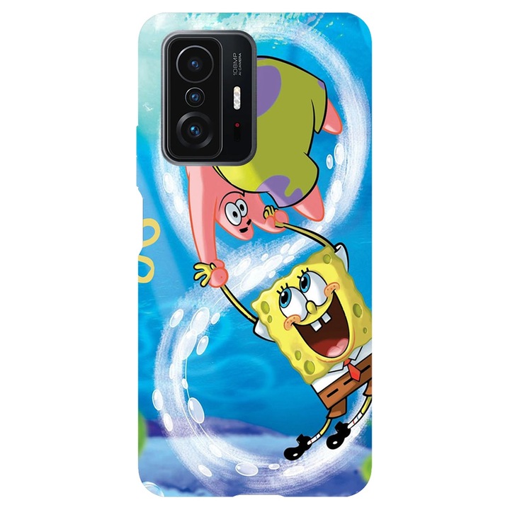 Viceversa telefon tok, Xiaomi Mi 11i kompatibilis, Sponge Bob & Patrick modell, szilikon, TPU