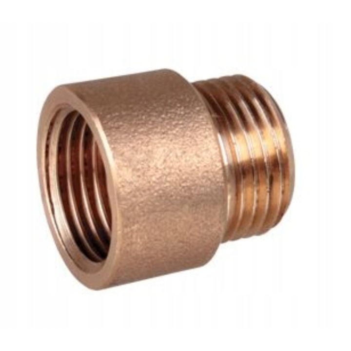 Conector extensie din alama, Aquer, 1/2" x 20mm, Auriu