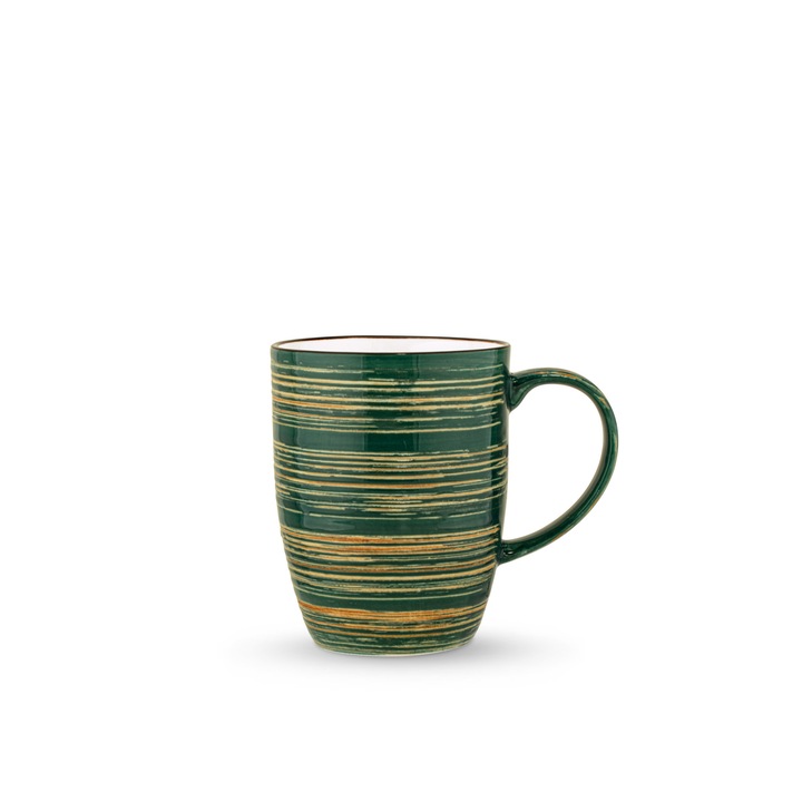 Bögre, Wilmax England, Porcelán, 460 ml, Zöld