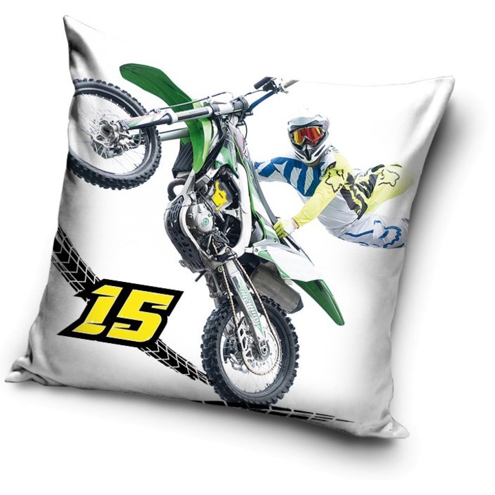 Motokrossz White 15 párnahuzat 40x40 cm