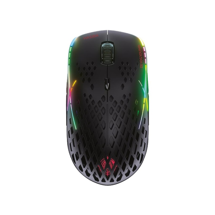 Mouse gaming MS-4200WG Hasiba v3.0, Zeroground, RGB, Wireless, Negru