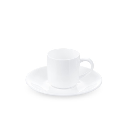 Комплект 2 чаши и чинийки, Wilmax England, Porcelain, 90 ml, Бял - eMAG.bg
