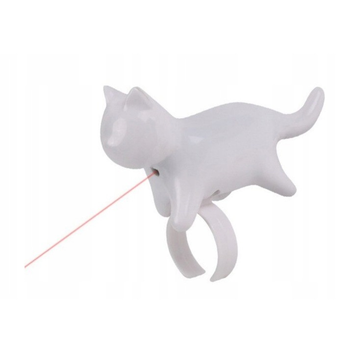 Jucarie laser interactiva pentru pisici, Wesolypupil, Poliuretan, Alb