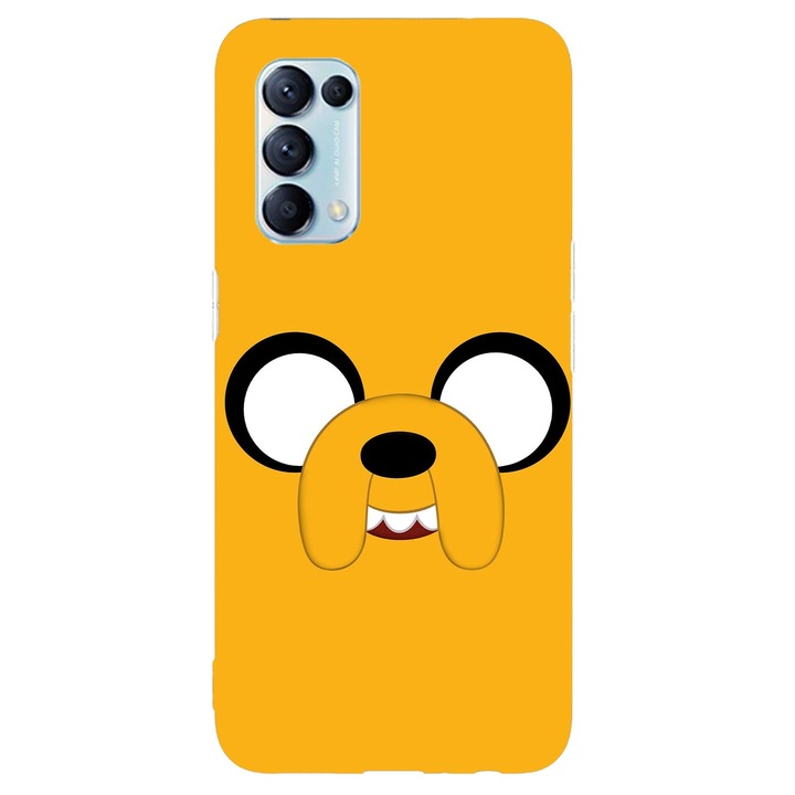 Калъф, съвместим с Oppo Reno 5 4G модел Adventure time Jake, силикон, TPU, обратното