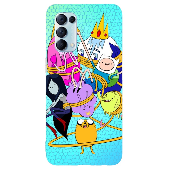 Калъф, съвместим с Oppo Reno 5 4G модел Adventure time fist bump, силикон, TPU, обратното