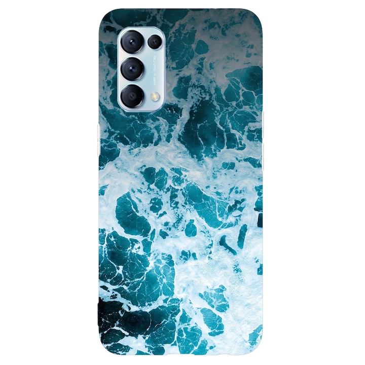 Капак, съвместим с Oppo A73 модел Crushing waves, силикон, TPU, обратното