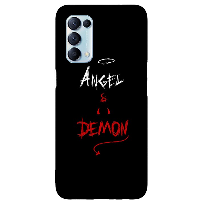 Калъф, съвместим с Oppo Reno 7 5G модел Angel & Demon, Silicon, TPU, обратно