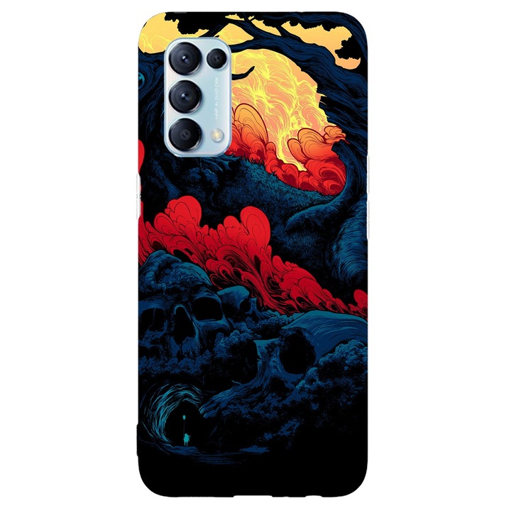 Калъф, съвместим с модел Oppo Reno 5 4G Death forest, силикон, TPU, обратното