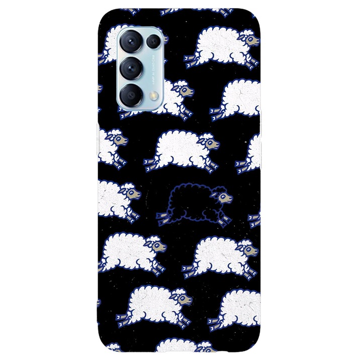 Кейс съвместим с Oppo Reno 5 4G модел Black sheep, силикон, TPU, обратното
