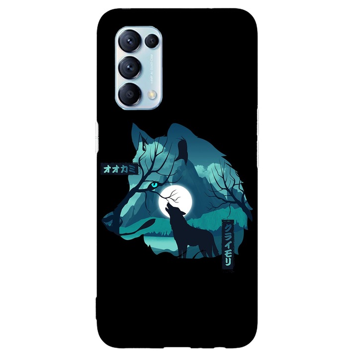 Кейс съвместим с Oppo Reno 4Z модел Growling Wolf, силикон, TPU, обратното