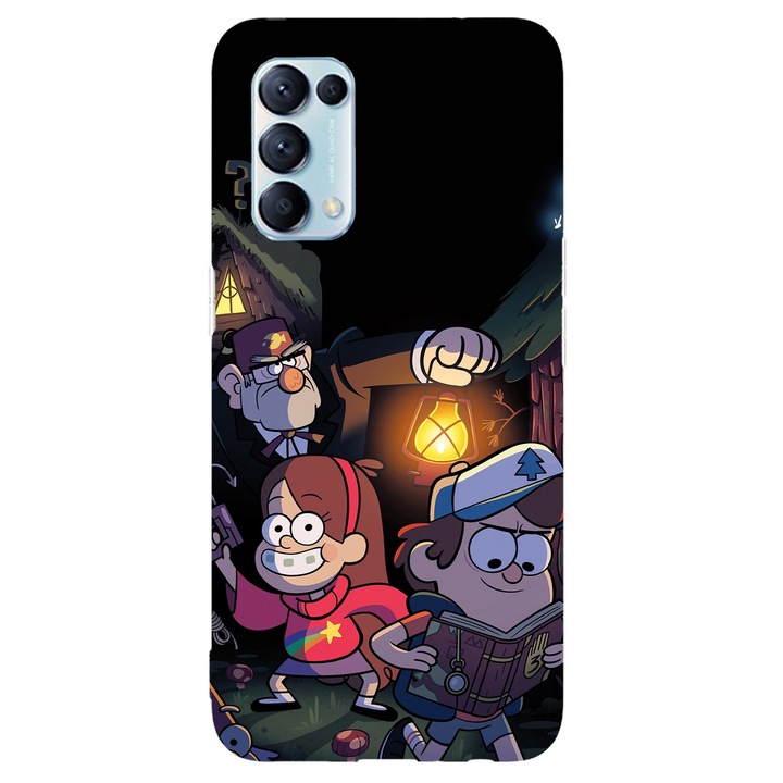 Калъф, съвместим с Oppo Reno 5 4G модел Gravity Falls, Silicon, TPU, обратното