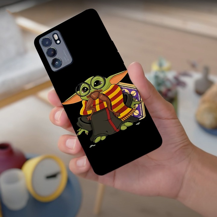 Tok kompatibilis az Oppo Reno 4 Lite modell Hogwarts Baby Yoda, szilikon, TPU, fordítva
