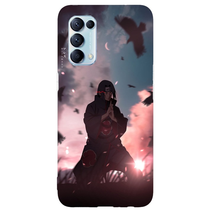 Капак, съвместим с Oppo Reno 5 4G модел Itachi Uchiha, силикон, TPU, обратното