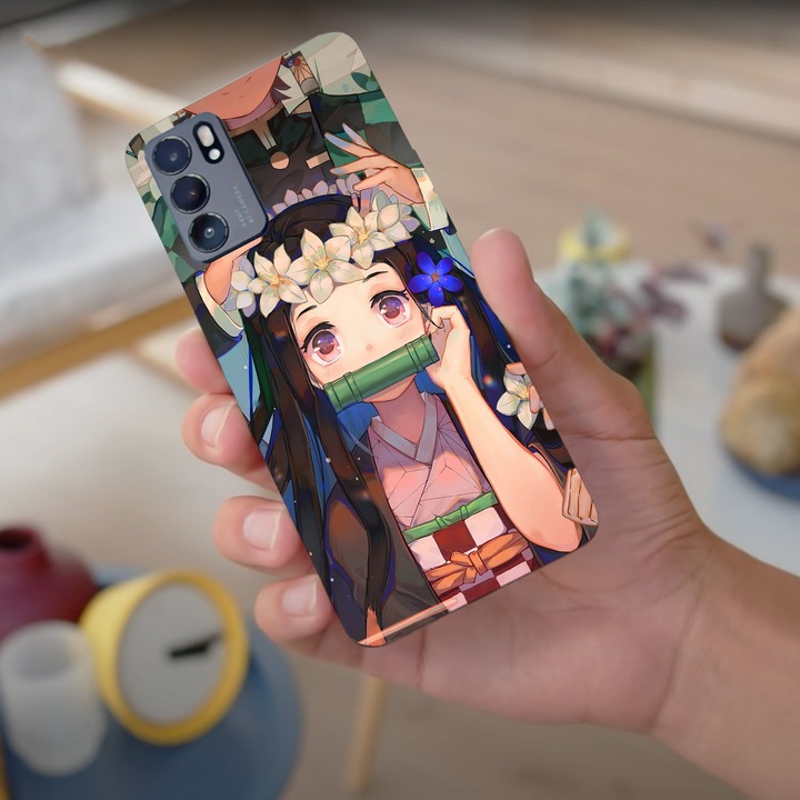 Tok kompatibilis az Oppo Reno 4 5G modell Nezuko Kamado Demon Slayer, szilikon, TPU, Viceversa