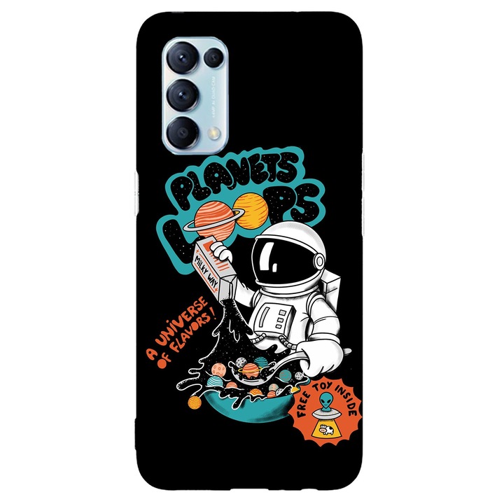 Капак, съвместим с модела Oppo Reno 4 Pro 5G, вкус на вселената с примка на планетата, силиций, TPU, обратно
