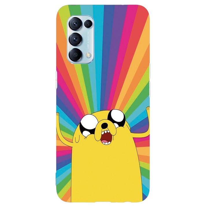 Калъф, съвместим с Oppo A16 4G модел Rainbow Jake Adventure Time, силикон, TPU, обратно