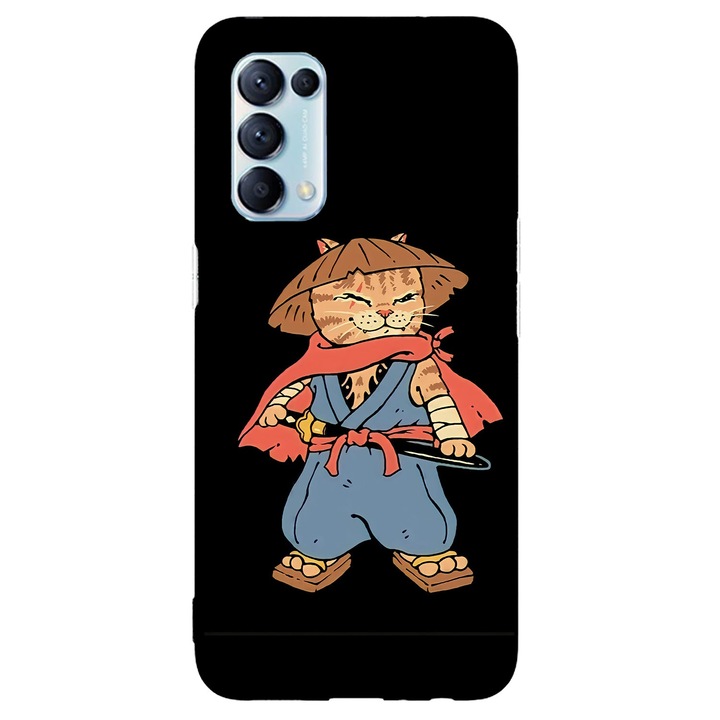 Капак, съвместим с Oppo Reno 5 4G модел Ronin Catana Cat, силикон, TPU, обратното