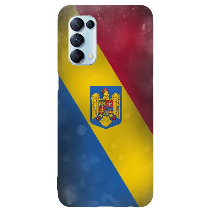 Калъф, съвместим с Oppo A5 (2020) модел Румъния Флаг, Силикон, TPU, Обратно