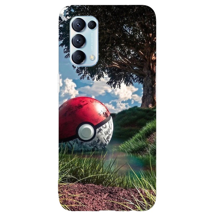 Кейс съвместим с Oppo Reno 5 4G модел Old pokeball, Силикон, TPU, Обратно
