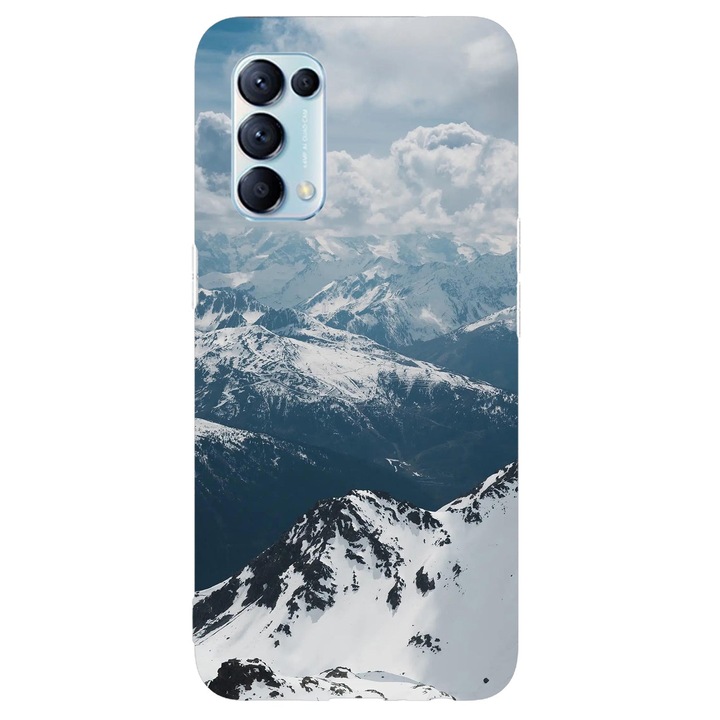 Капак, съвместим с Oppo Reno 5 4G модел Snow Mountain, силикон, TPU, обратното