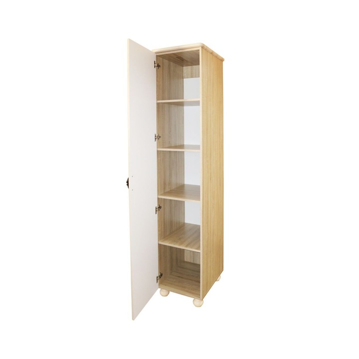 Dulap cu o usa deschidere stanga, SPECTRAL MOBILA, PAL melaminat/MDF, 48x216x47 cm, Sonoma