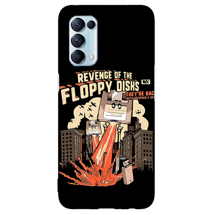 Калъф, съвместим с модел Oppo Reno 4 5G The revenge of floppy disk, силикон, TPU, обратно