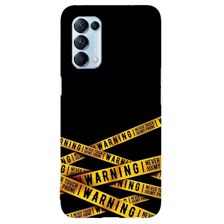 Калъф, съвместим с Oppo A5 (2020) модел Предупреждение, силикон, TPU, обратното