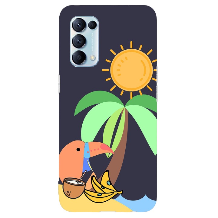 Капак, съвместим с Oppo Reno 5 4G модел Tropical Life, силикон, TPU, обратното