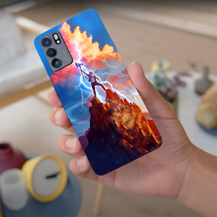 A burkolat kompatibilis az Oppo Reno 4Z modellel: Thor love and thunder, szilícium, TPU, fordítva