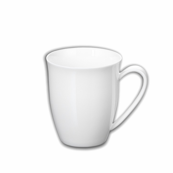 6 db-os bögrés készlet, Wilmax England, Porcelán, 380 ml, Fehér