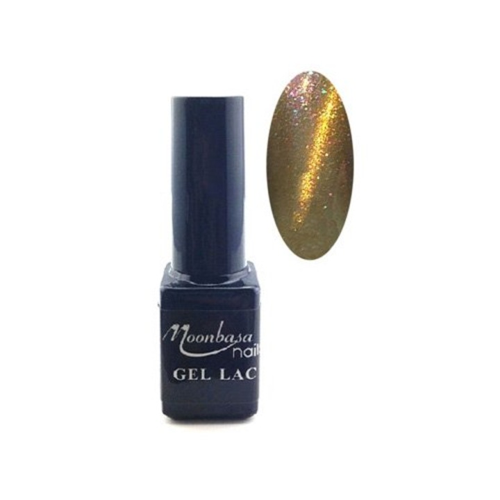Oja gel semipermanenta Tiger Eye, MoonbasaNails, 5 ml, 838, Nuanta gold
