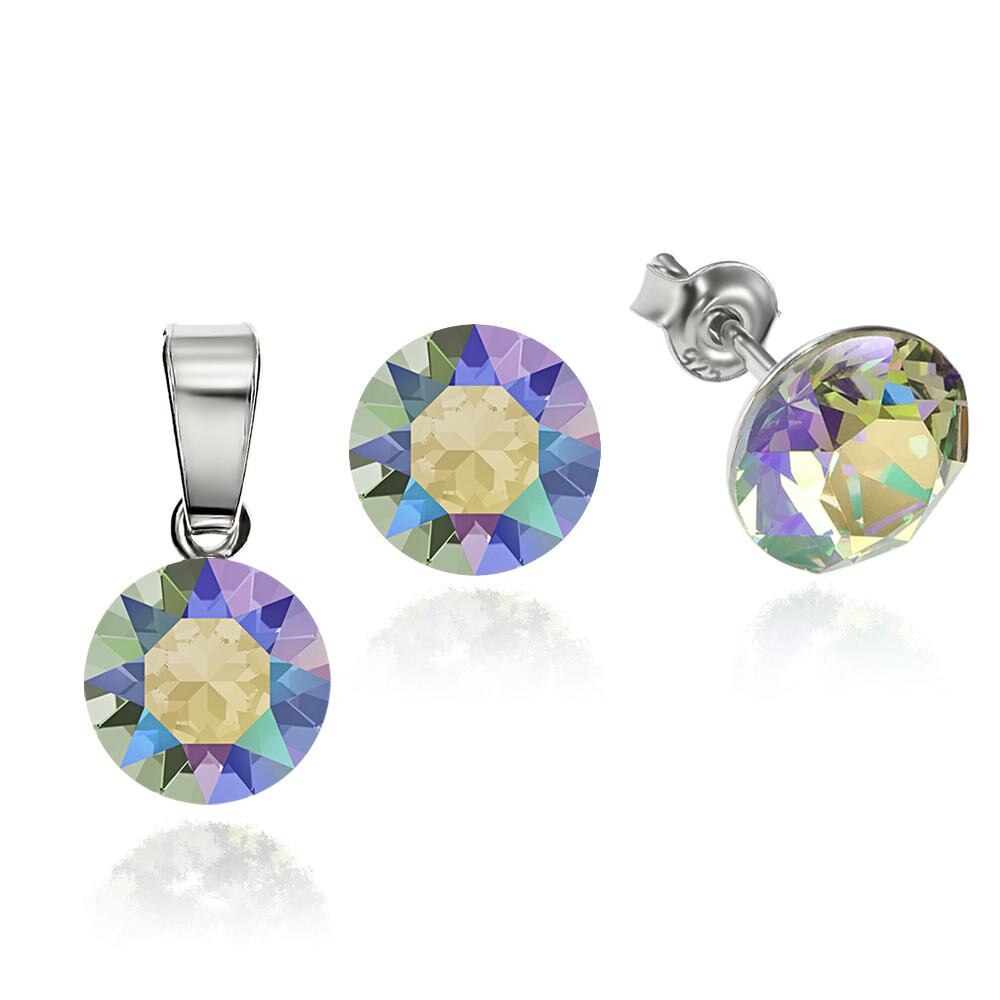 Set Argint 925 placat cu rodiu cu cristale Swarovski® Xirius Paradise Shine 8mm Surub