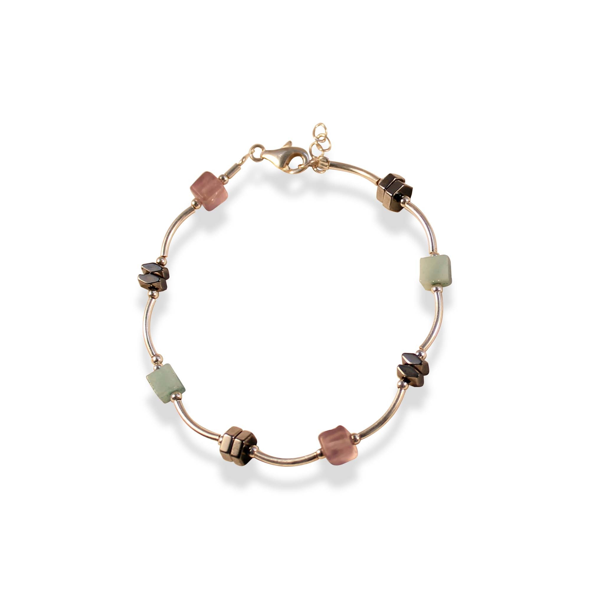 Bratara hand made ZZV din hematit, amazonit, ametrin si argint BR309