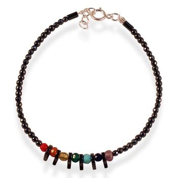 Bratara hand made ZZV din pietre semipretioase, hematit si argint BR330 Bratara hand made ZZV din pietre semipretioase, hematit si argint BR330