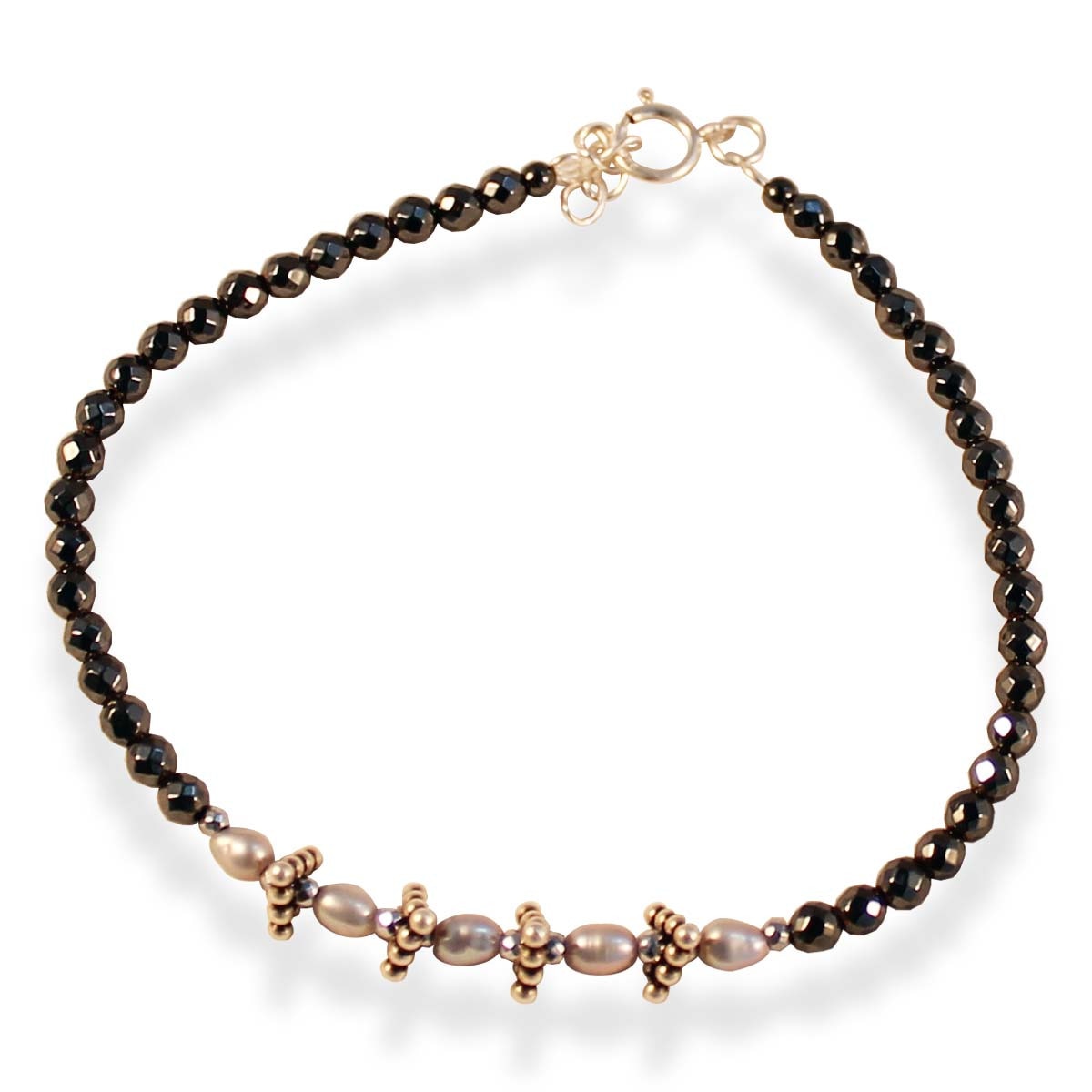 Bratara hand made ZZV din perle, hematit si argint BR324