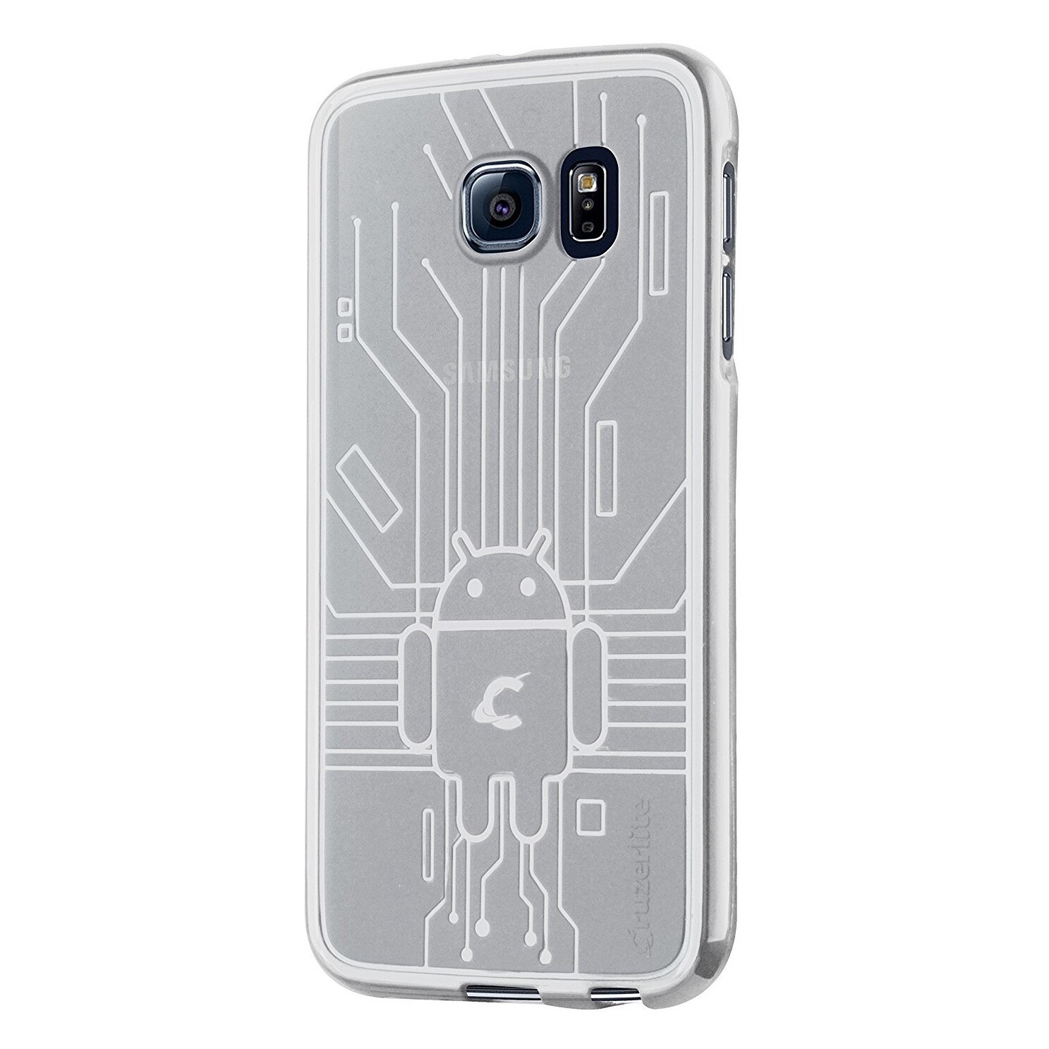 Husa protectie Samsung Galaxy S6, Cruzerlite BUGDROID CIRCUIT, transparent