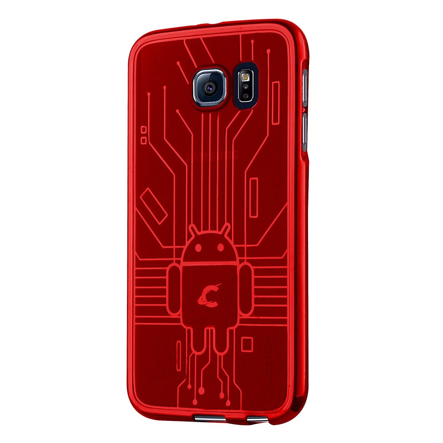 Husa protectie Samsung Galaxy S6, Cruzerlite BUGDROID CIRCUIT, rosu