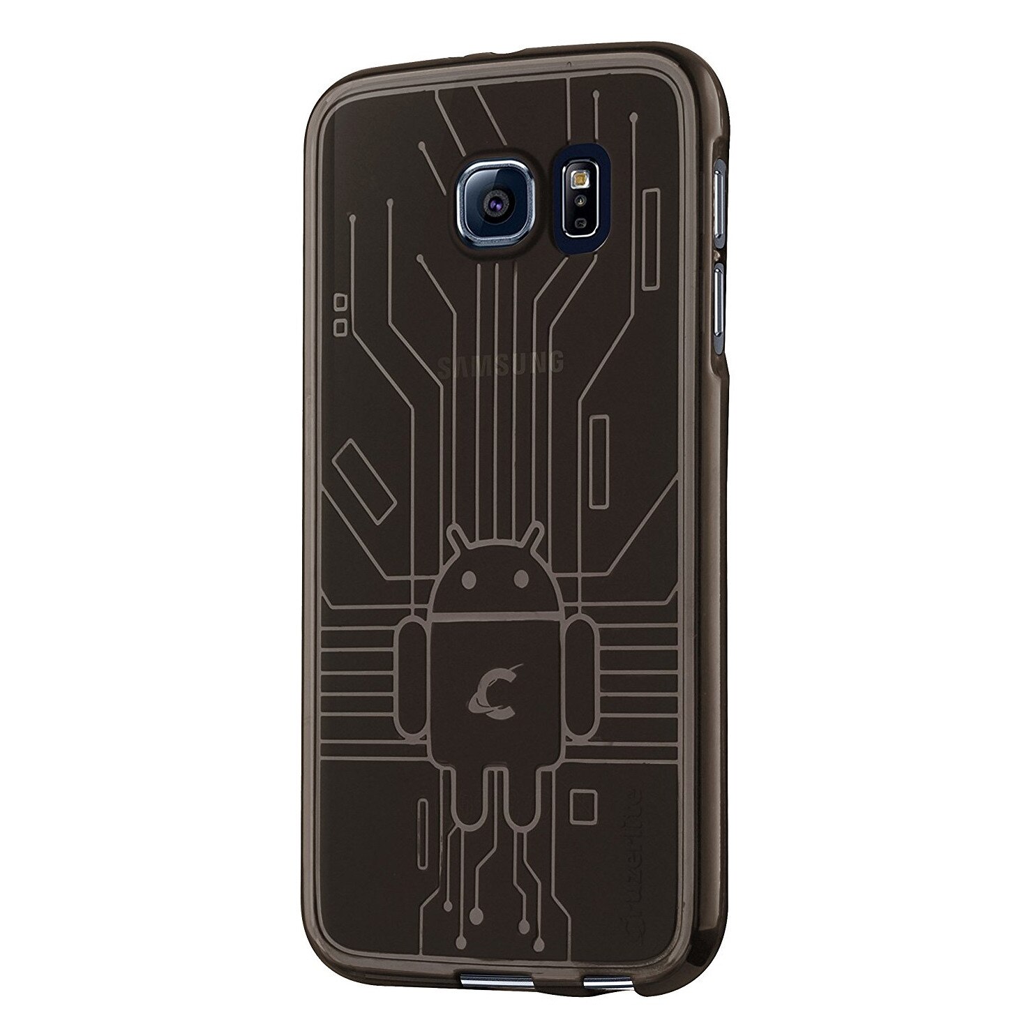 Husa protectie Samsung Galaxy S6, Cruzerlite BUGDROID CIRCUIT, fumuriu