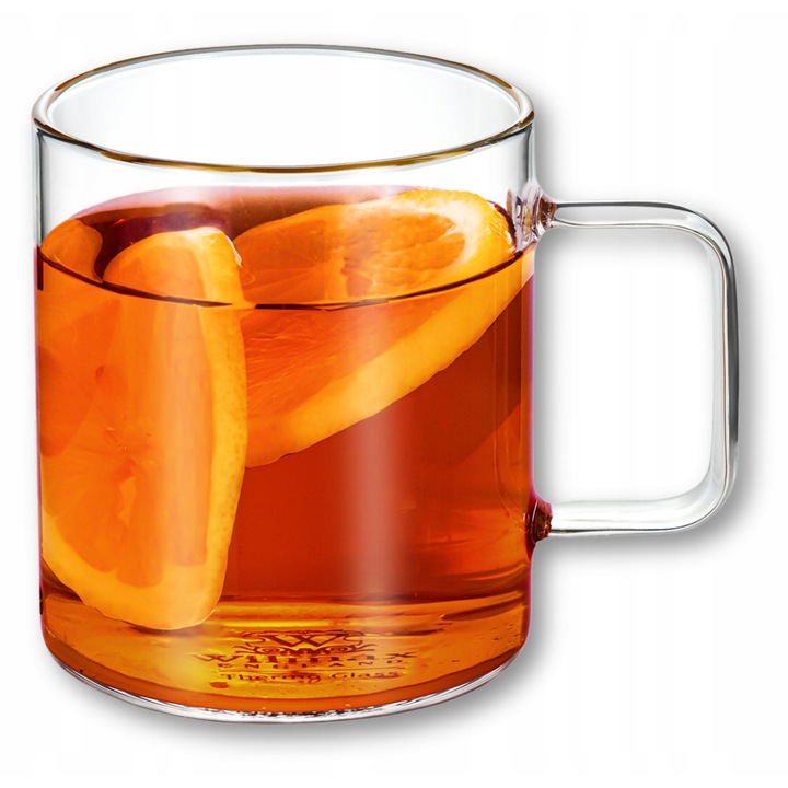 Cana din sticla termorezistenta, 500 ml, pentru cafea si ceai, Thermoglass WILMAX