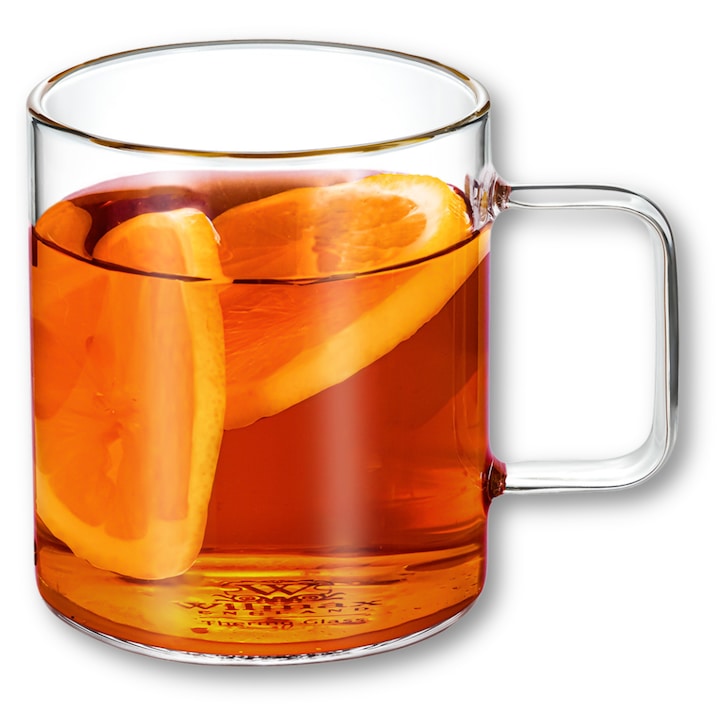 Cana Thermoglass, Wilmax England, Sticla, 400 ml, Transparent