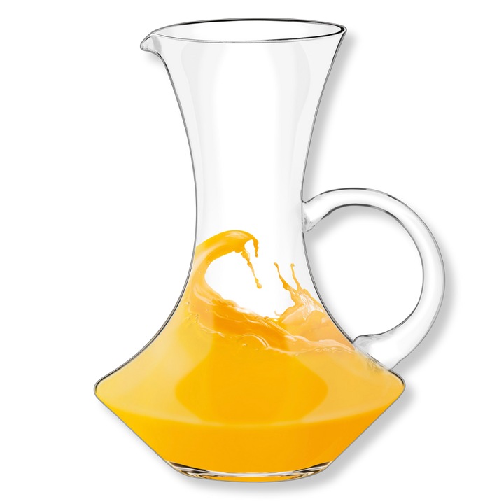 Carafa apa/suc, 1500 ml, sticla termorezistenta, transparenta, ulcior cu apa, bautura limonada, Wilmax England
