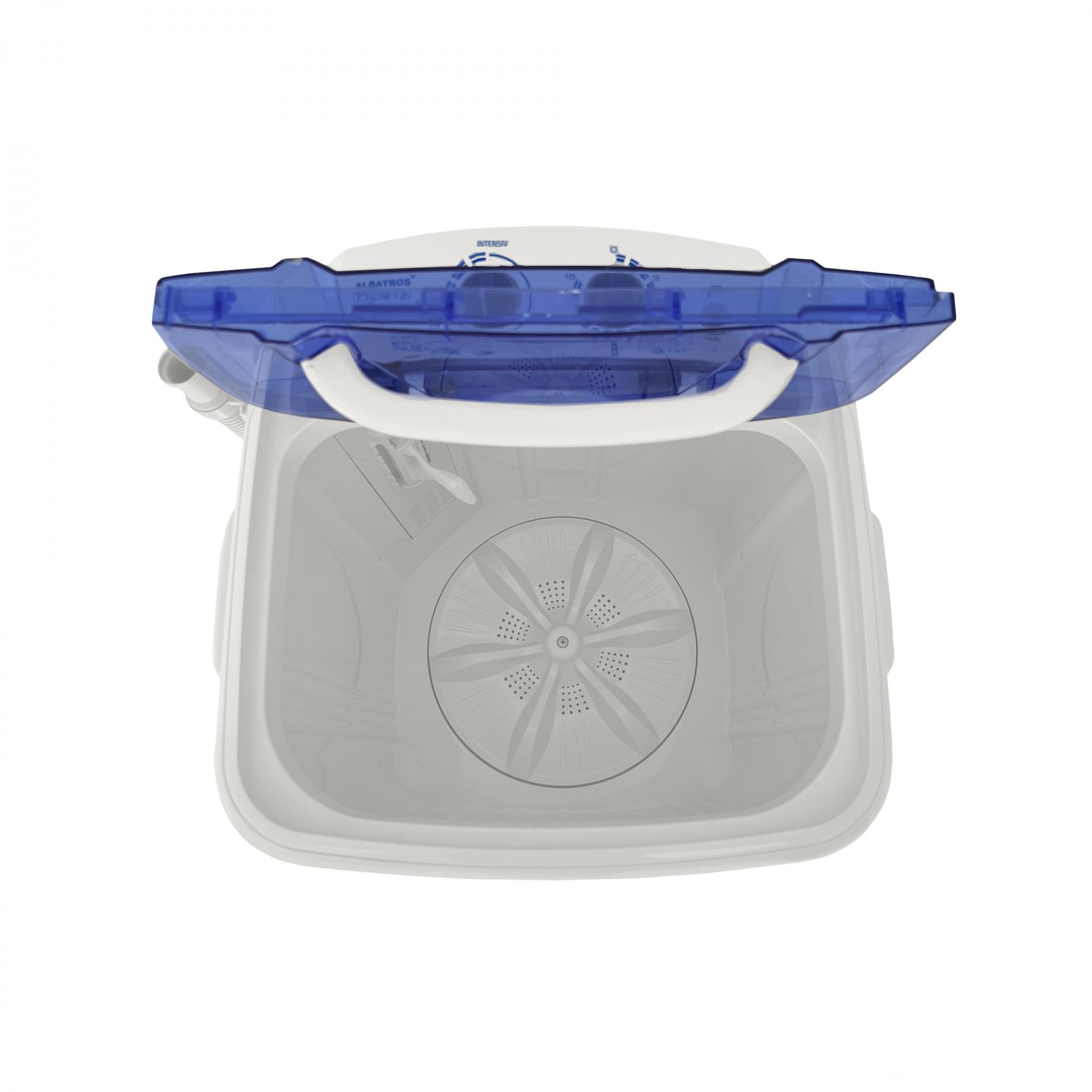 Masina de spalat rufe semiautomata Albatros WM 5.1, 50 litri, 5 kg, 290 W, alimentare cu apa rece sau calda, alba