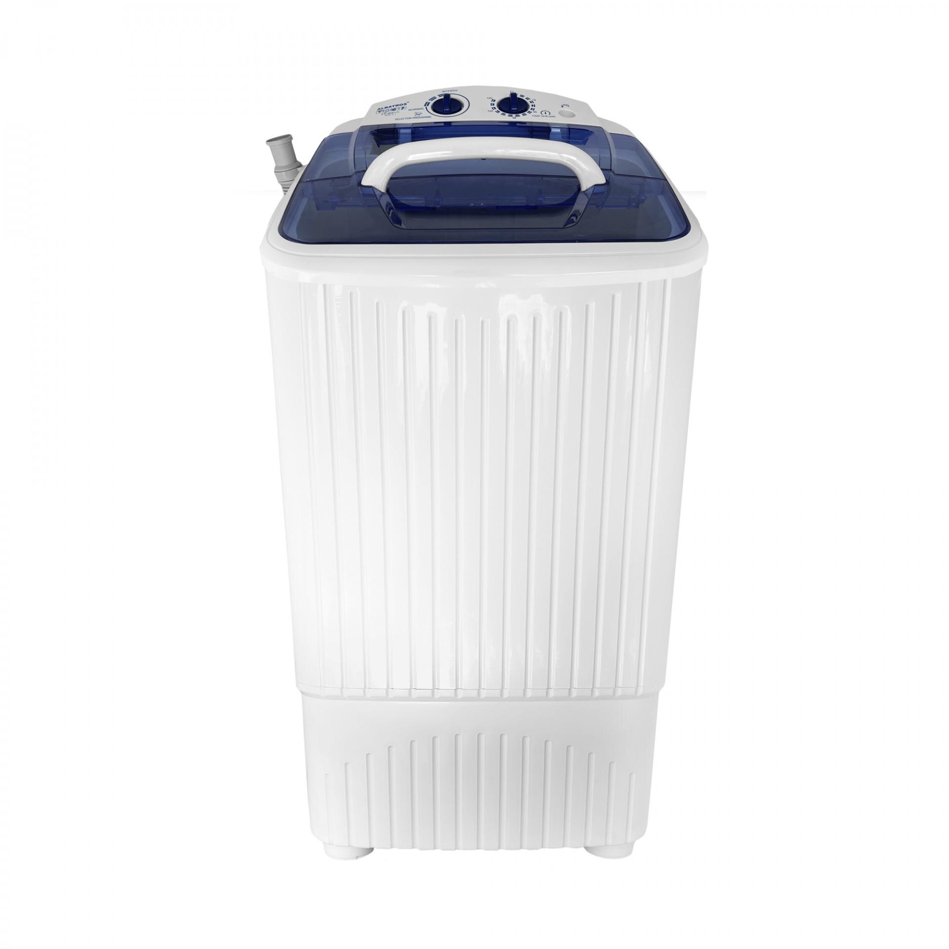Masina de spalat rufe semiautomata Albatros WM 5.1, Cantitate rufe uscate 5 Kg, Alimentare apa calda sau rece, Volum cuva spalare 50 L, Alb/Albastru