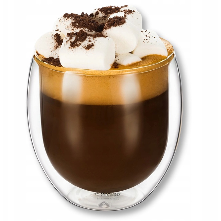 Cana termica din sticla termorezistenta, perete dublu, 500 ml, pentru cafea, ceai, Thermoglass WILMAX