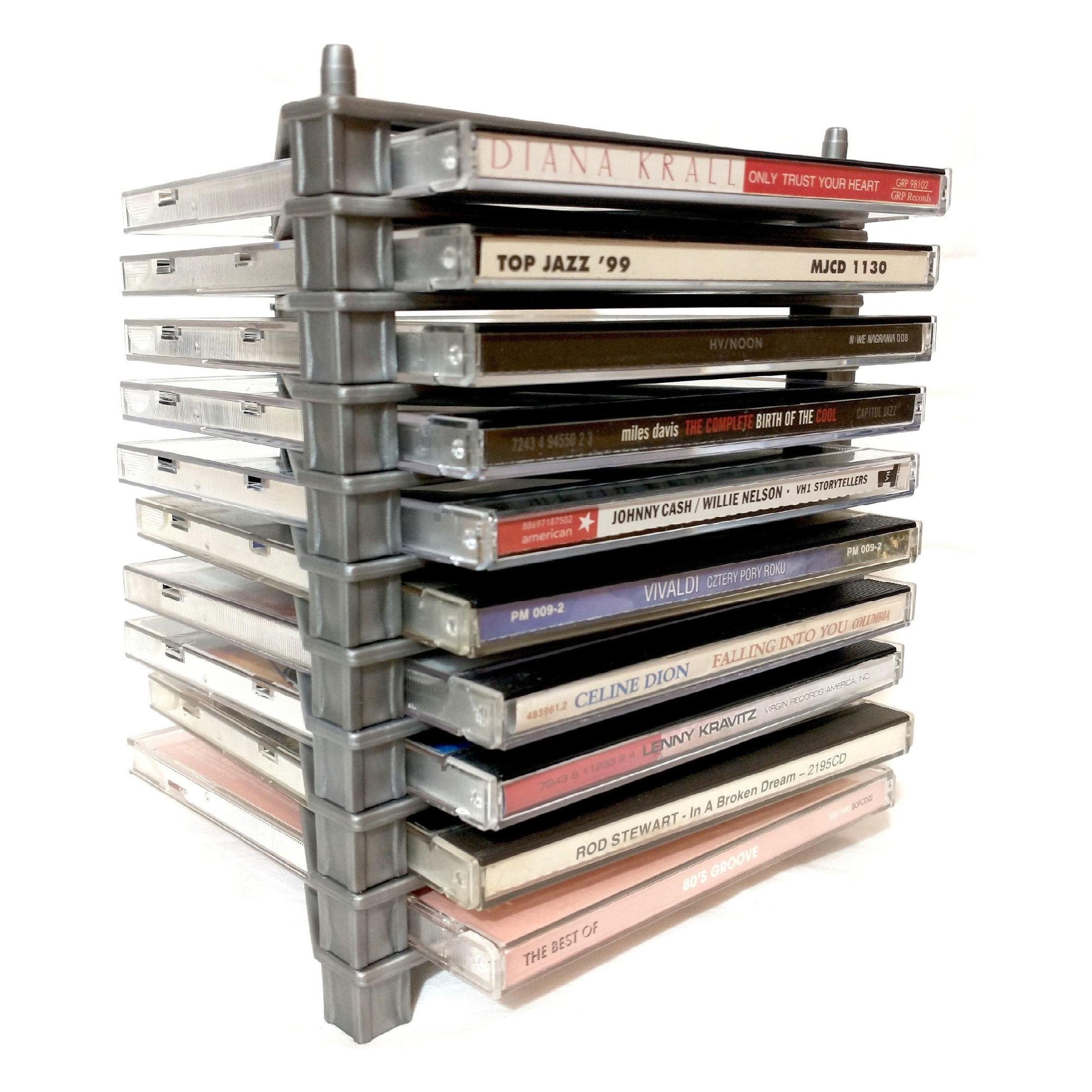 Suport modular CD DVD pentru raft regal, organizator discuri, 11