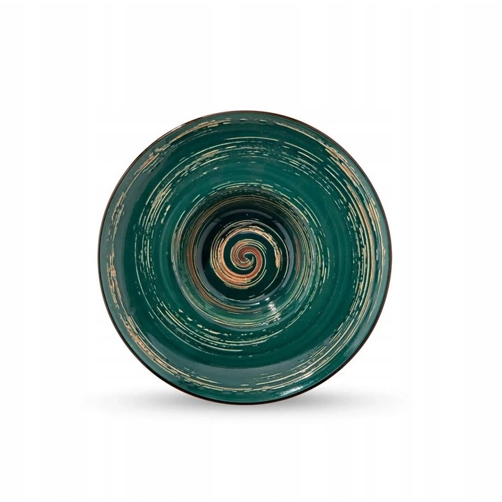 Дълбока кръгла чиния 24 см, Wilmax England, Порцелан, 200 мл, Зелена